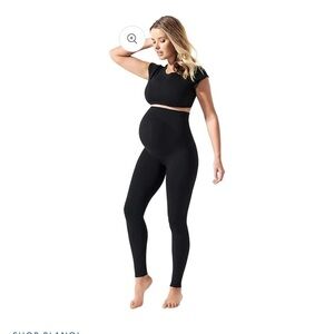 BLANQI Maternity Leggings, Over The Belly Pregnancy Tights, Moderate Support